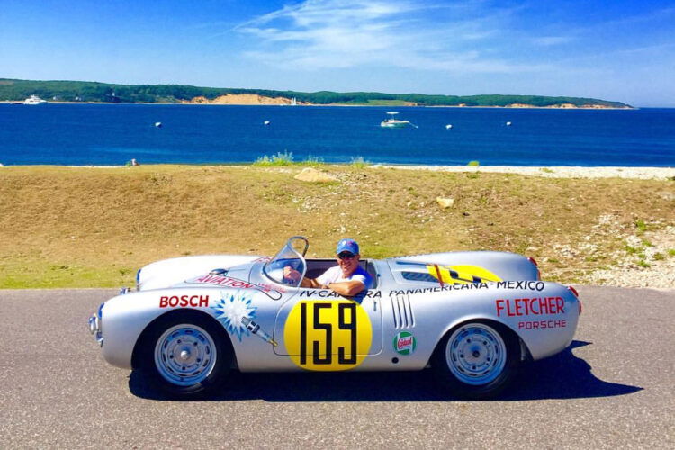 Jerry Seinfeld in his Porsche 550-03