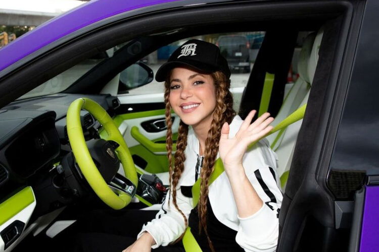 Shakira with her custom Lamborghini Urus